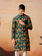 Peacock Print Kurta by Hilo Design