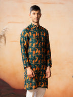 Peacock Print Kurta by Hilo Design