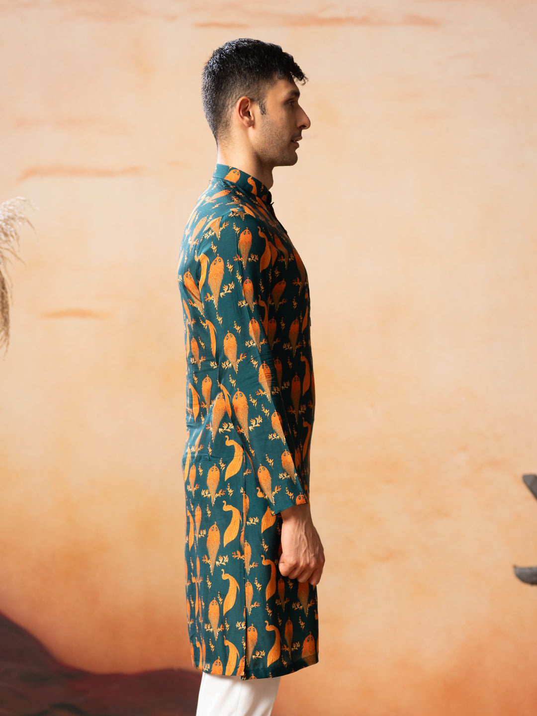 Peacock Print Kurta by Hilo Design