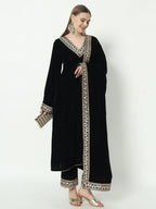 Fab Fashion Black Velvet Lace Suit Full Set - Distacart