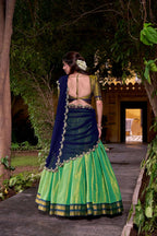 Lorenvalley Fashion Seagreen Kanchipuram Zari Weaving Work Lehenga Choli with Dupatta