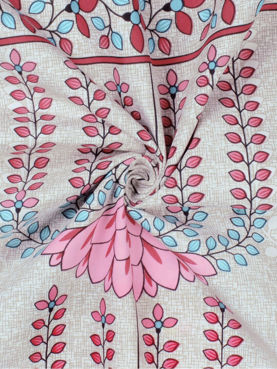 Story@home Grey & Pink Ethnic Motifs 180 TC Bedsheet with Pillow Cover - Distacart