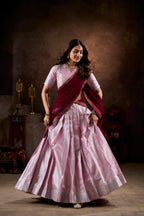 Lorenvalley Purple Jacquard Silk weaving work Lehenga Choli with Dupatta