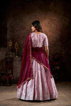 Lorenvalley Purple Jacquard Silk weaving work Lehenga Choli with Dupatta
