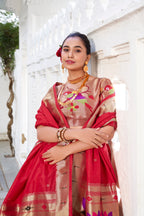 Lorenvalley Green Vichitra Silk Plain with Paithani lace border Lehenga Choli