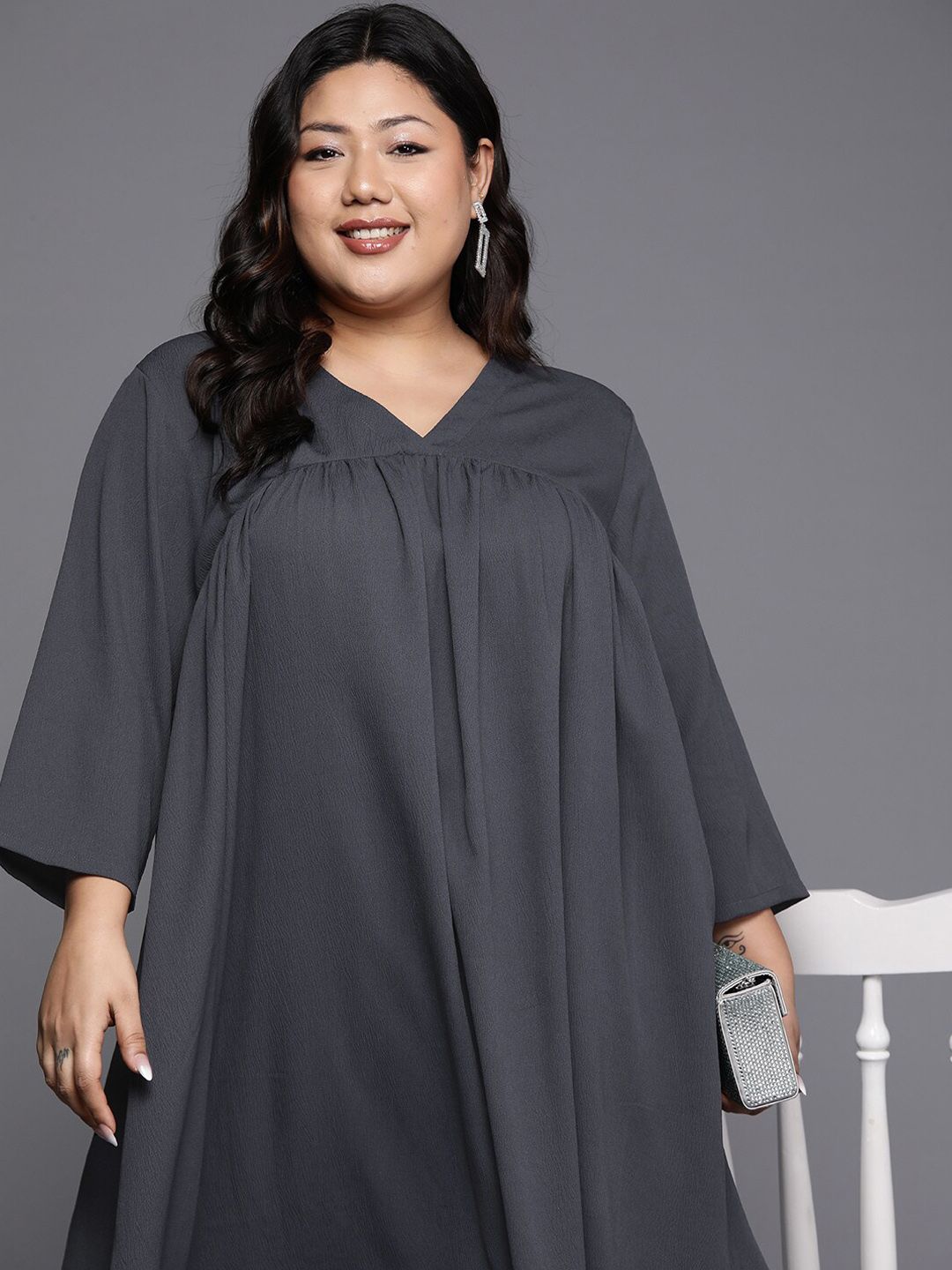 Sztori Plus Size V Neck A Line Kurta With Trouser - Distacart