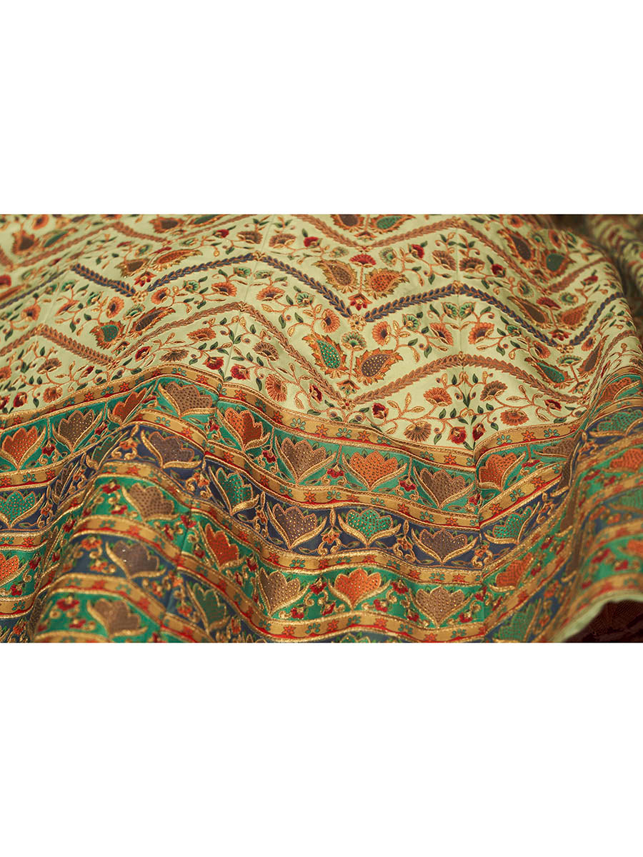 Myra Mint Green Art Silk Embroidered Designer Lehenga