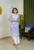 Rangreza Ethnic Eliza Georgette Chikankari Kurta With Inner (Set Of 2) Lavender - Distacart