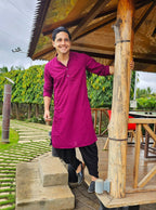 Jompers Men's Purple Chikan Kurta Only