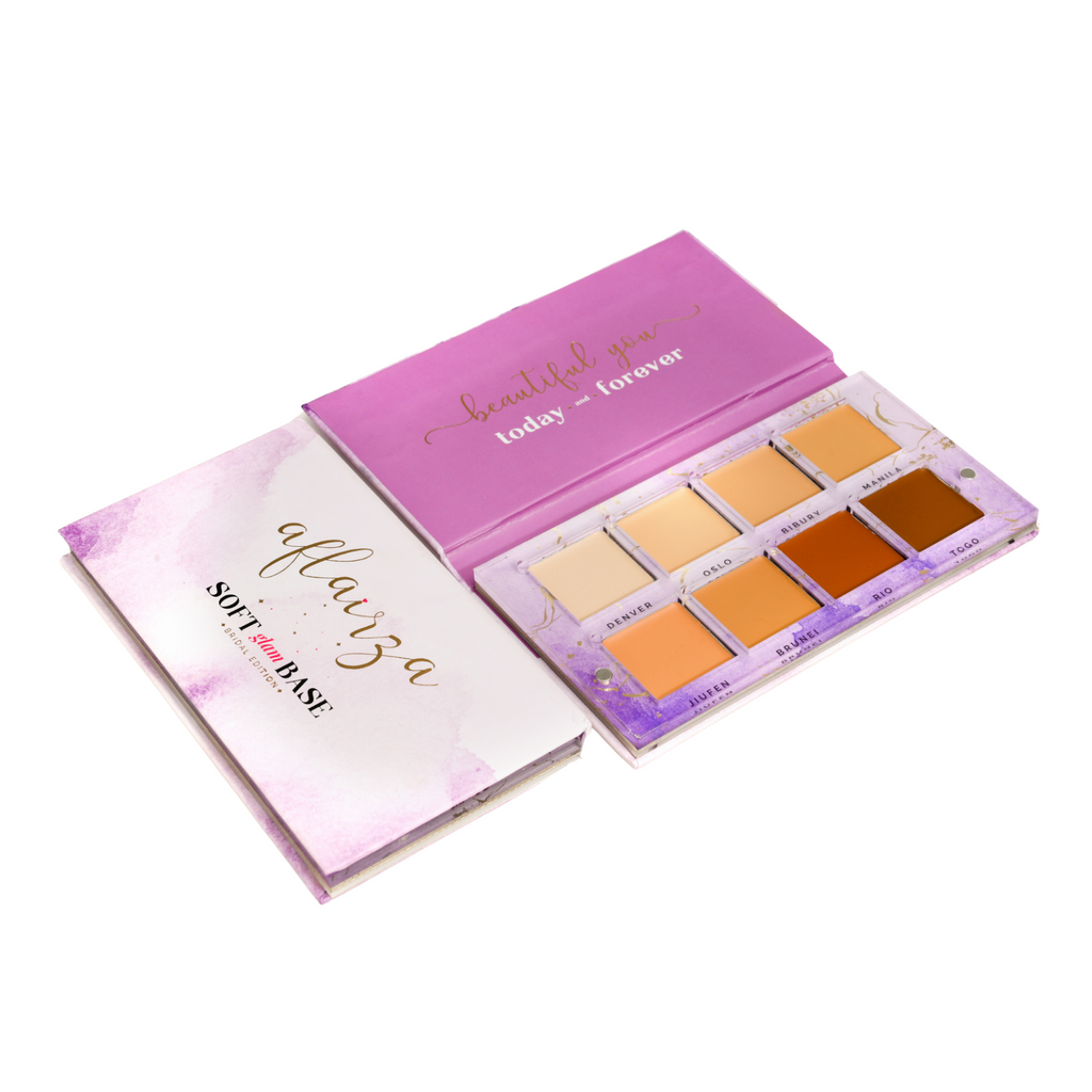 Aflairza Soft Glam Base Palette for Blendable, Long-Lasting Formula with Vitamin E & Jojoba Oil