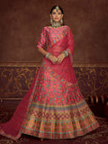 Myra Pink Art Silk Embroidered Designer Lehenga