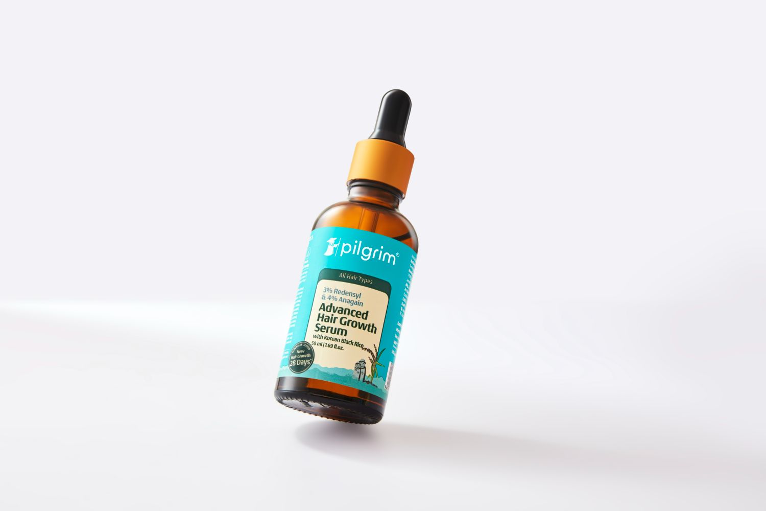Pilgrim 3% Redensyl + 4% Anagain Advanced Hair Growth Serum with Korean Black Rice