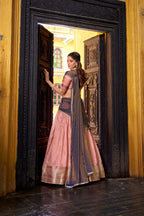 Evanik Traditional Pink Dupion Silk With Zari Weaving Work Fully Stitched Lehenga Choli - Distacart