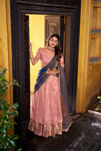 Evanik Traditional Pink Dupion Silk With Zari Weaving Work Fully Stitched Lehenga Choli - Distacart