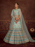 Myra Sky Art Silk Embroidered Designer Lehenga