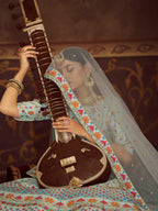 Myra Sky Art Silk Embroidered Designer Lehenga