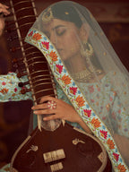 Myra Sky Art Silk Embroidered Designer Lehenga