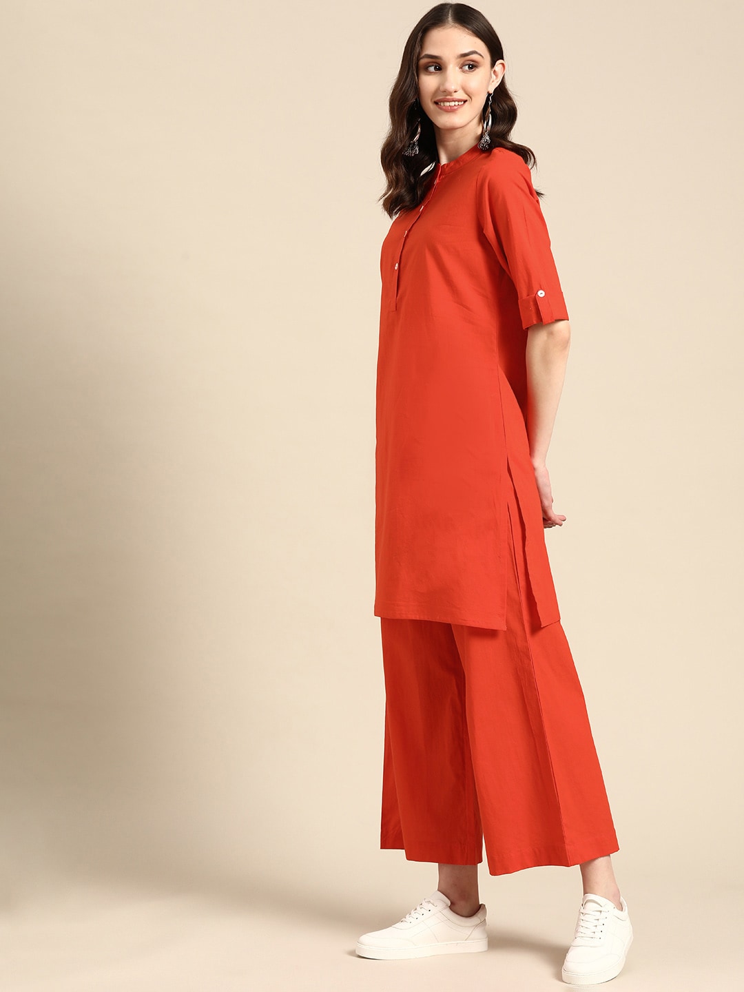 Sangria Women Pure Cotton Kurta with Palazzos