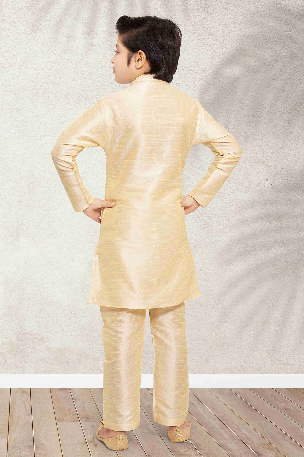 Raivat Ethnic Banarasi Silk Digital Printed Kurta Pajama With Jacket In Cream Colour - Distacart