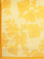 Sangria Yellow Floral Pure Chiffon Saree - Distacart