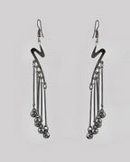 VOJ Women Rhodium-Plated Drop Chain Earrings Stainless Steel Drops & Danglers - Distacart