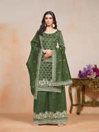 Anaita Green Embroidered Gold Crush Salwar Suit - Distacart