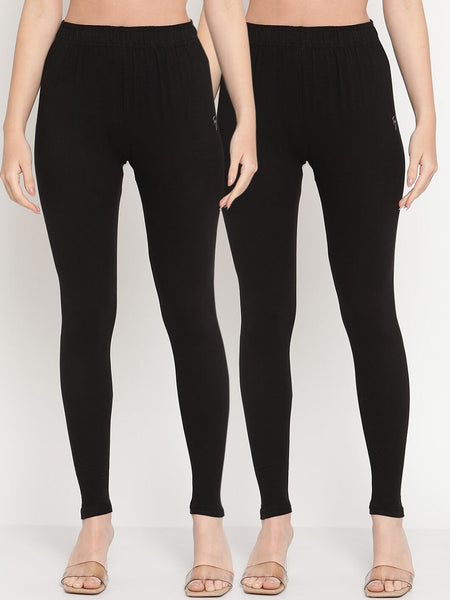 TAG 7 Pack of 2 Black Ankle Length Leggings