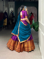 Lorenvalley Fashion Purple Narayan Pet Silk Zari Weaving Work Lehenga Choli with Dupatta