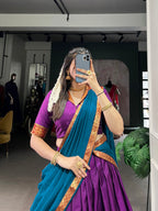 Lorenvalley Fashion Purple Narayan Pet Silk Zari Weaving Work Lehenga Choli with Dupatta