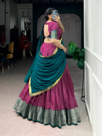 Lorenvalley Fashion Pink Dola Chex with Zari Weaving Work Lehenga Choli with Dupatta - Distacart