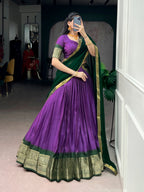 Lorenvalley Fashion Purple Dola Chex with Zari Weaving Work Lehenga Choli with Dupatta - Distacart