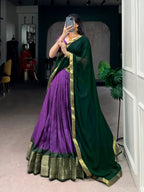 Lorenvalley Fashion Purple Dola Chex with Zari Weaving Work Lehenga Choli with Dupatta - Distacart
