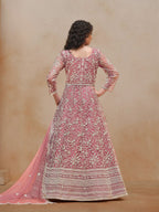 Anaita Pink Embroidered Net Anarkali Suit - Distacart