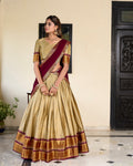 Lorenvalley Chiku Cotton Silk Weaving Work With Paithani Concept Lehenga Choli