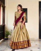 Lorenvalley Chiku Cotton Silk Weaving Work With Paithani Concept Lehenga Choli