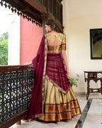 Lorenvalley Chiku Cotton Silk Weaving Work With Paithani Concept Lehenga Choli