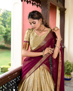 Lorenvalley Chiku Cotton Silk Weaving Work With Paithani Concept Lehenga Choli