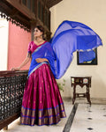 Lorenvalley Pink Cotton Silk Weaving Work With Paithani Concept Lehenga Choli