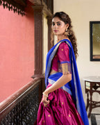 Lorenvalley Pink Cotton Silk Weaving Work With Paithani Concept Lehenga Choli