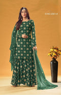 Anaita D Green Faux Georgette Plazzo Suit With Embroidery & Sequins Work - Distacart