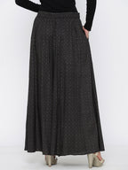 Juniper Women Black Rayon Printed Flared Palazzo - Distacart