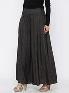 Juniper Women Black Rayon Printed Flared Palazzo - Distacart