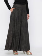 Juniper Women Black Rayon Printed Flared Palazzo - Distacart