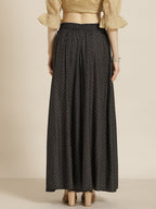 Juniper Black Geometric Printed Rayon Flared Women Palazzo With One Pocket - Distacart