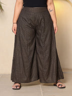 Juniper Black Geometric Printed Rayon Flared Women Palazzo With One Pocket - Distacart