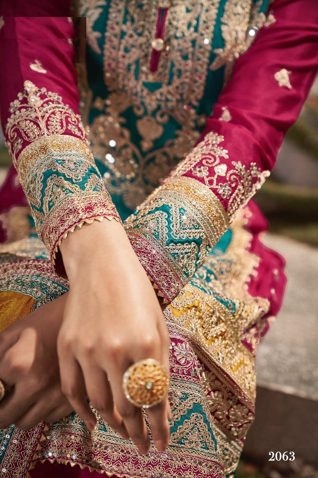 Anaita Teal And Maroon Embroidered Viscose Chinon Salwar Suit - Distacart