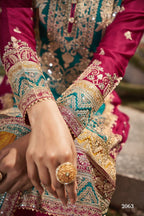Anaita Teal And Maroon Embroidered Viscose Chinon Salwar Suit - Distacart