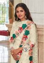 Anaita Cream Faux Georgette Plazzo Suit With Embroidery & Sequins Work - Distacart