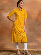 Aks Ethnic Motifs Printed Pure Cotton Straight Kurta