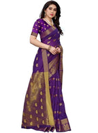 Vamika Banarasi Jacquard Weaving Violet Saree (Shining Violet)